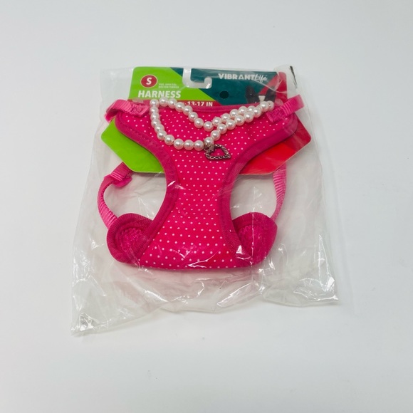 NWT Vibrant Life Harness Pink White Polka Dot Pearl Necklace Size Small - Picture 6 of 6